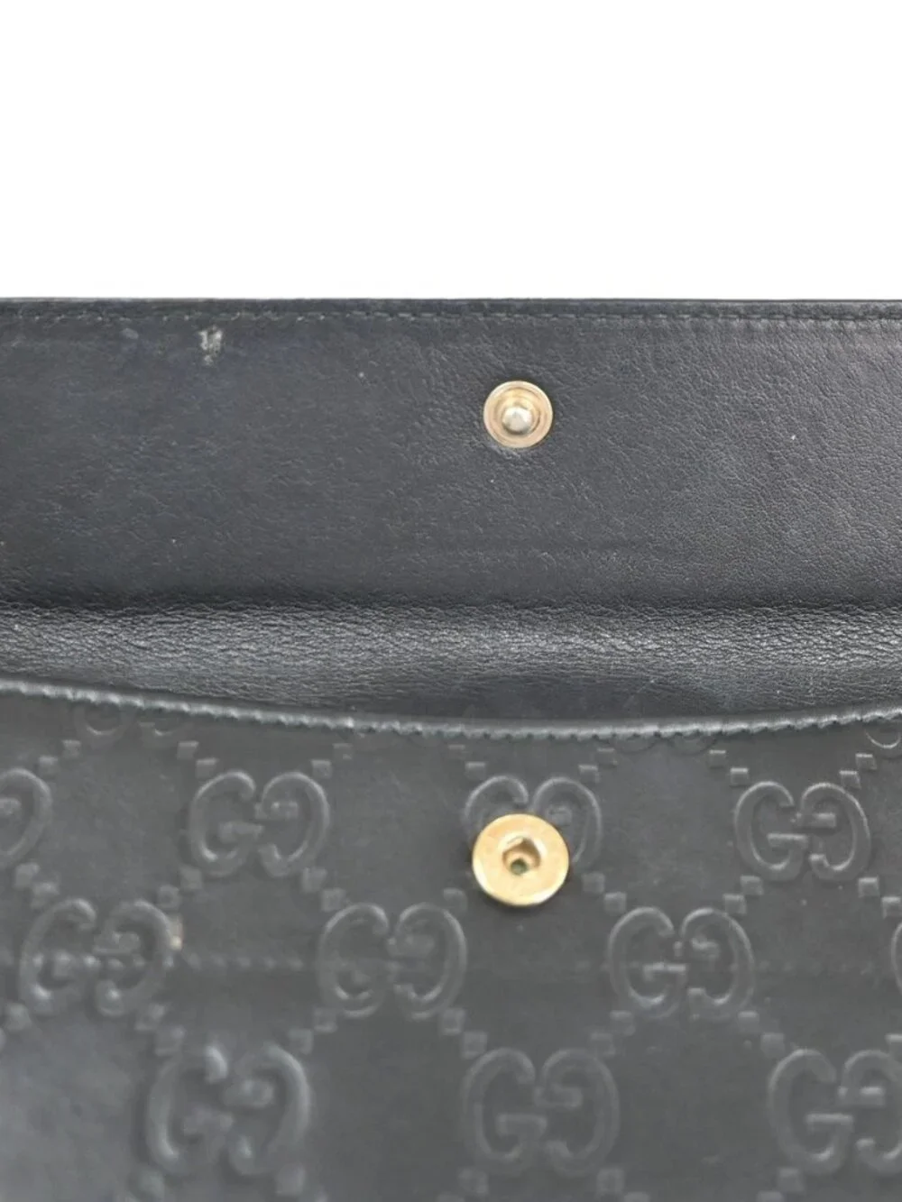 GUCCI Logo Guccissima GG Lovely Heart Bifold Long Wallet Leather Black 02KD033 - Picture 11 of 16